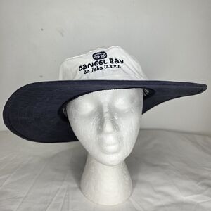 Ahead Performance Size S/M White and Navy Blue Sun Hat